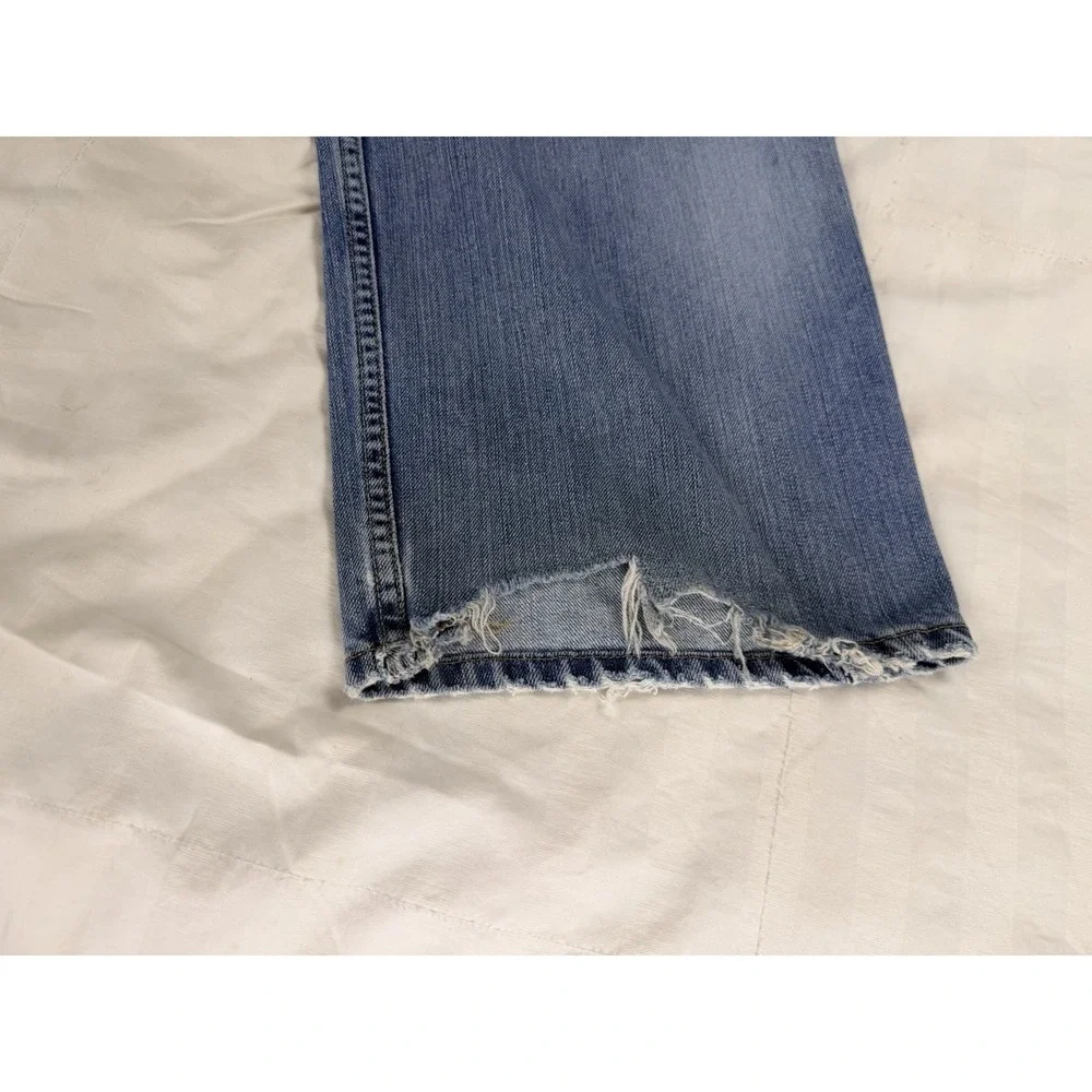 Levi's 569 Jeans Mens 34x32 Loose Straight Light Wash Distressed Frayed Hem
